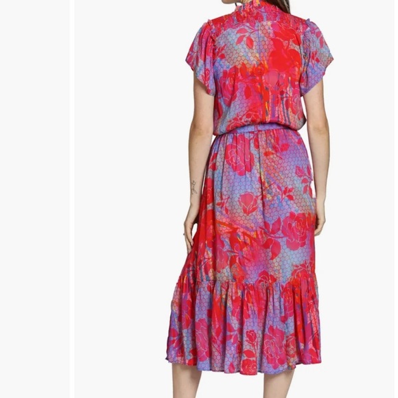 NWT APNY Short Sleeve Dress With Smocked Shoulder Detailing hexabloom size XXL‎ - Picture 2 of 6